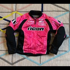 Pink Icon Hooligan 2 Threshold Motorcycle Jacket